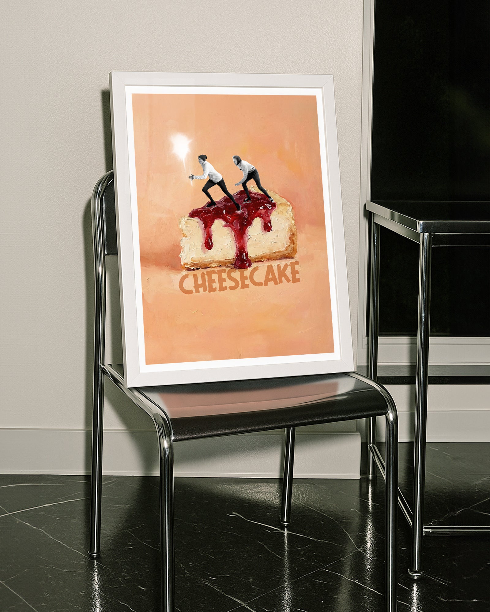 Stampa Cheesecake appesa in pasticceria, poster dolci da appendere