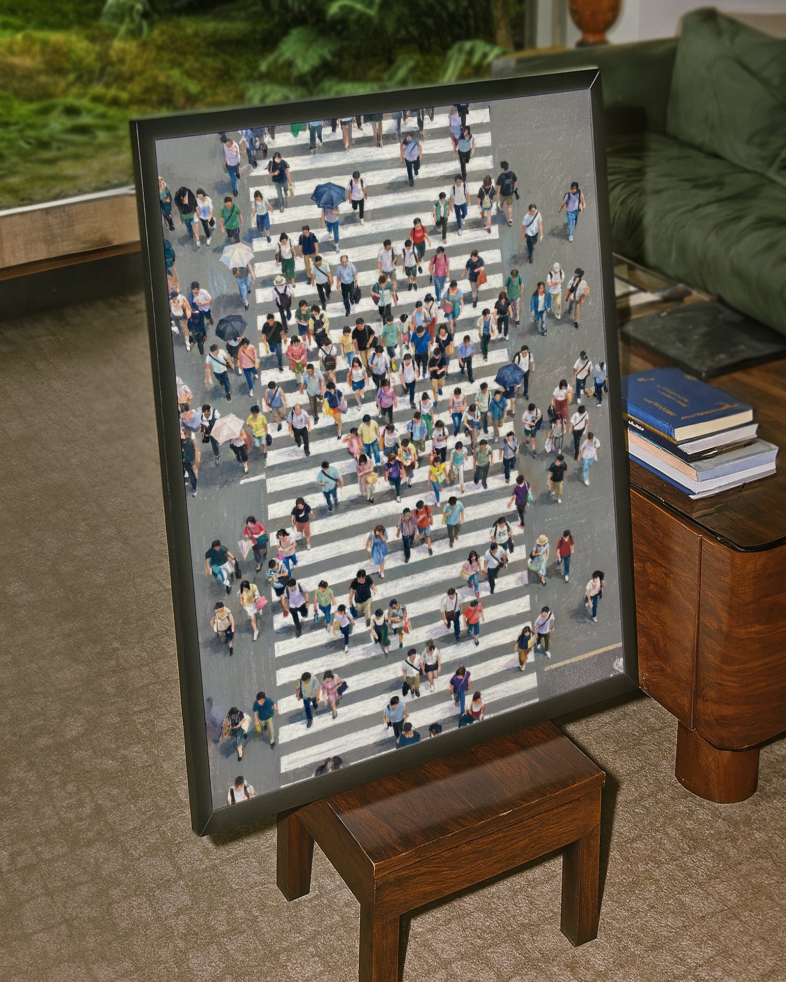 Poster crosswalk appeso in studio, stampa urbana da appendere